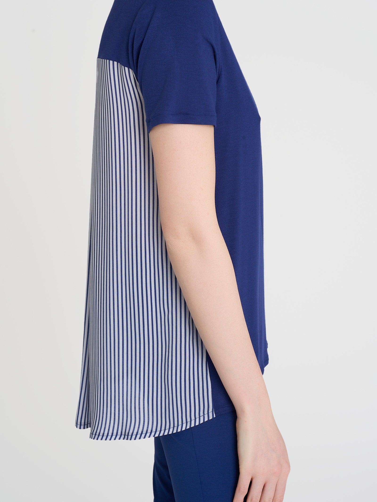 Ragno Viscosa Summer Maglietta Retro Stripes Blu Blueberry