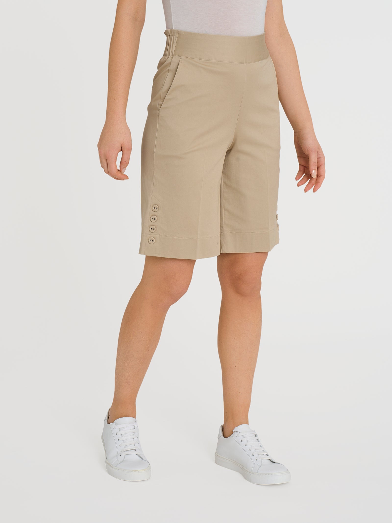 Ragno Satin Power Bermuda Tasche Bottoni bermuda crema cotone