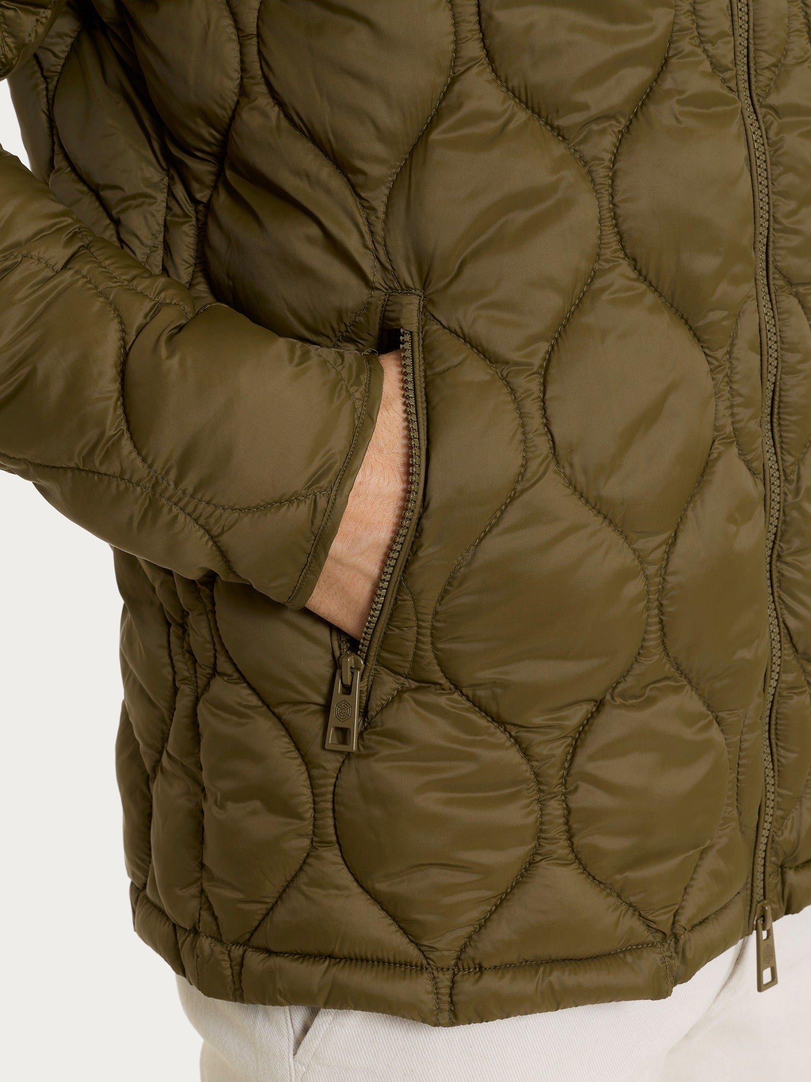 Ragno Onion Quilt piumino cappuccio uomo Dark Olive