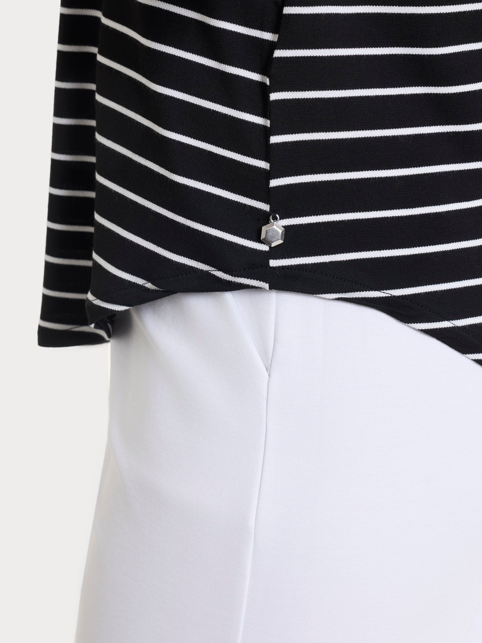 Ragno Summer Light maglietta righe serafino nero viscosa elasticizzata