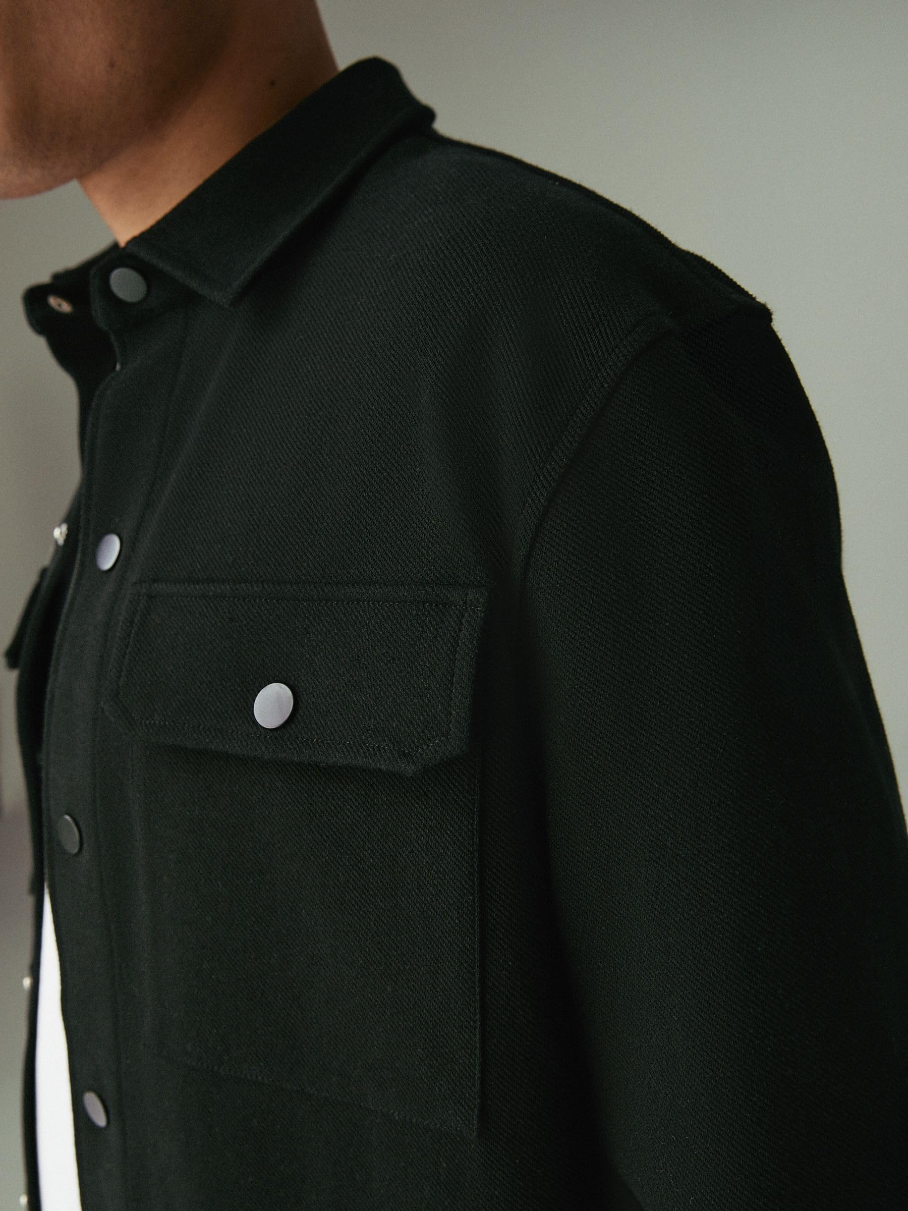 Next giacca camicia uomo jersey bottoni pressione XL