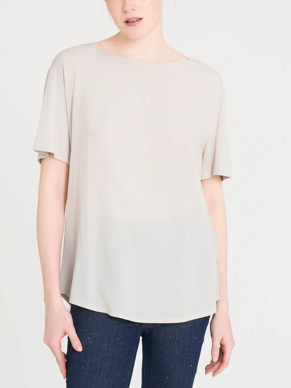 Ragno Viscosa Summer T-Shirt Donna Champignon Scollo Barca