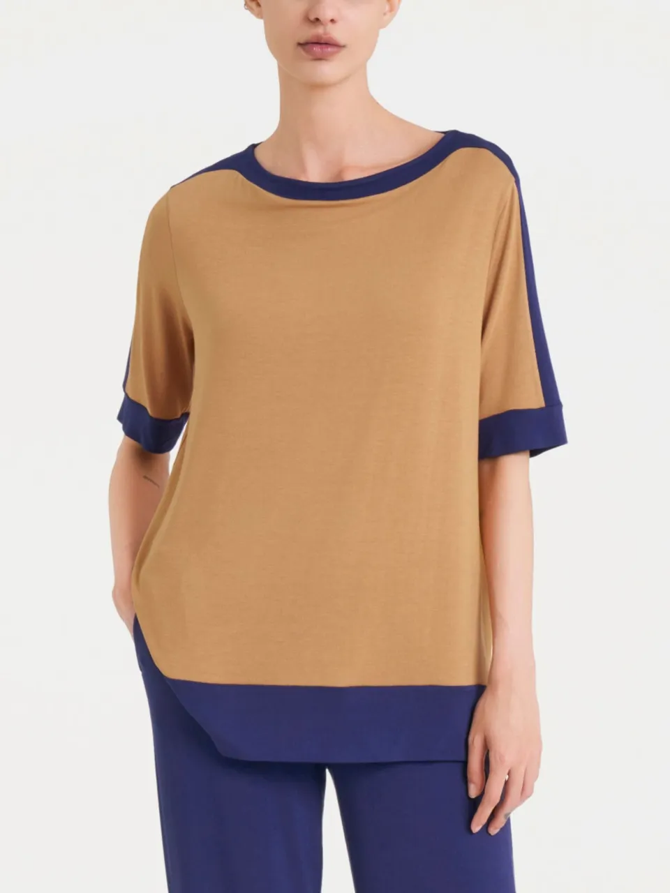 Ragno Viscosa Summer maxi t-shirt Fant. Indian Tan