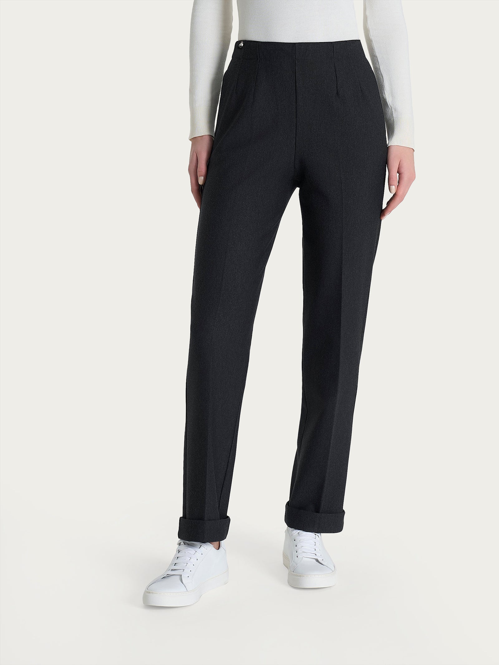 Ragno Gem pantalone dritto compact elasticizzato Oscuro Mel