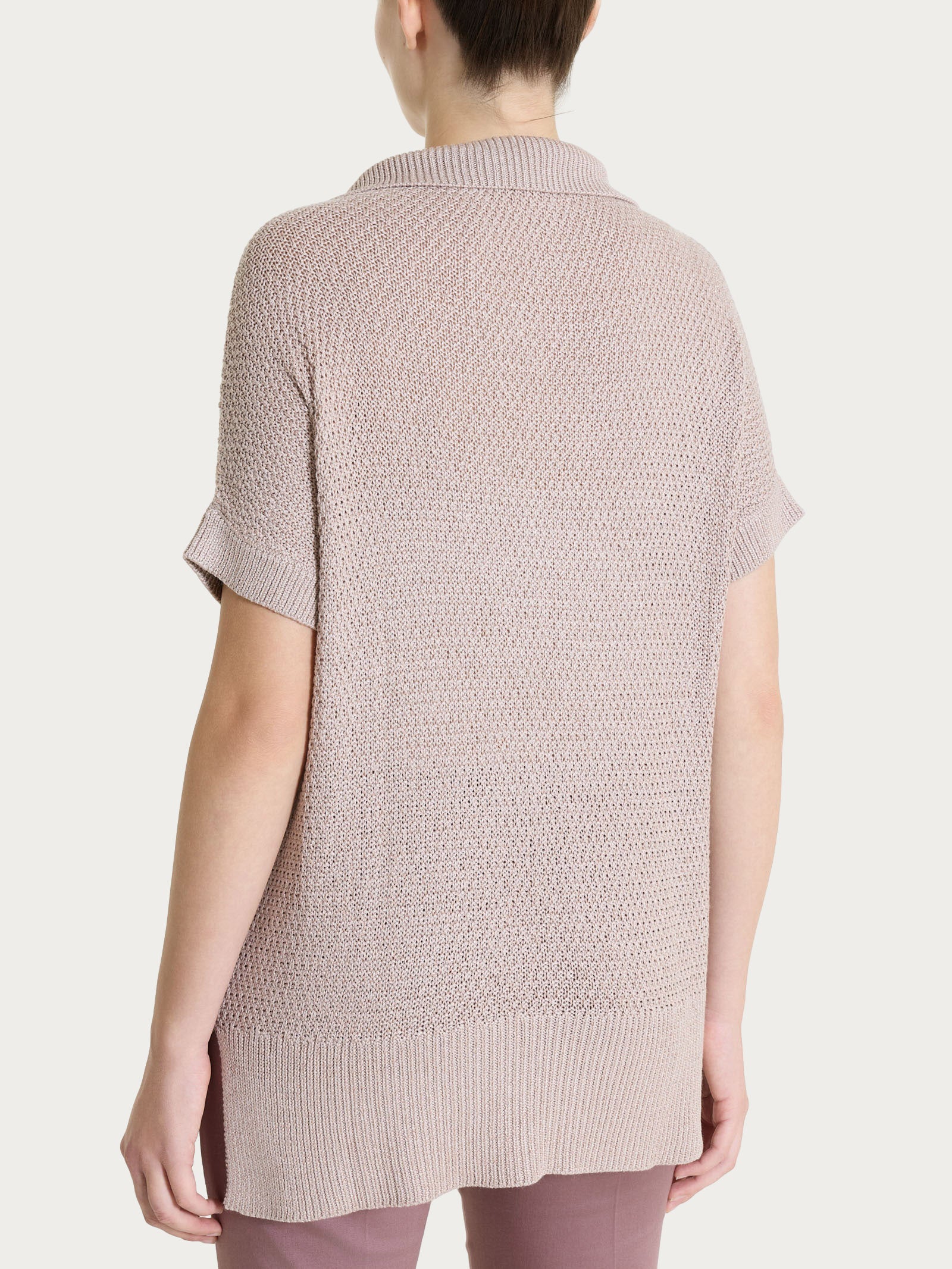 Ragno Polo Lurex Rice Stitch maglia rosa Sphinx luminosa