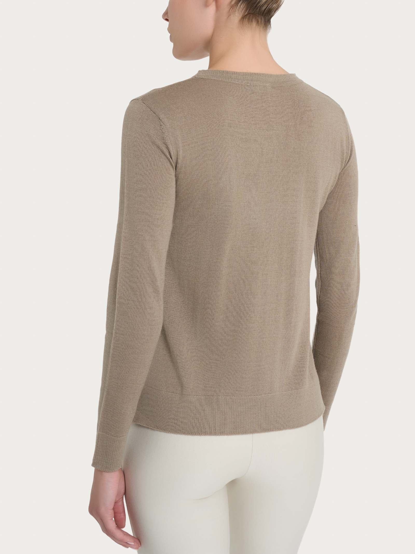 Ragno Merino Soft girocollo maglia lana merino Weathered Teak