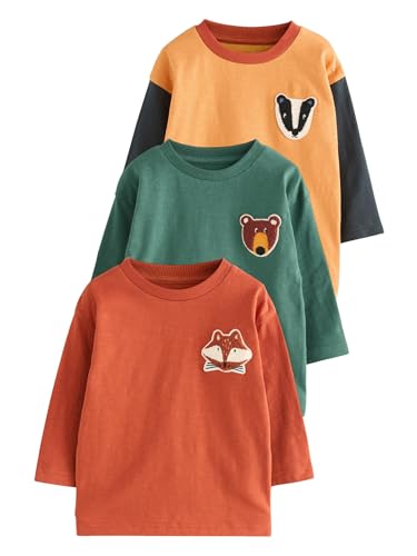 Next T-Shirt Bambino Manica Lunga Cotone Confezione 3