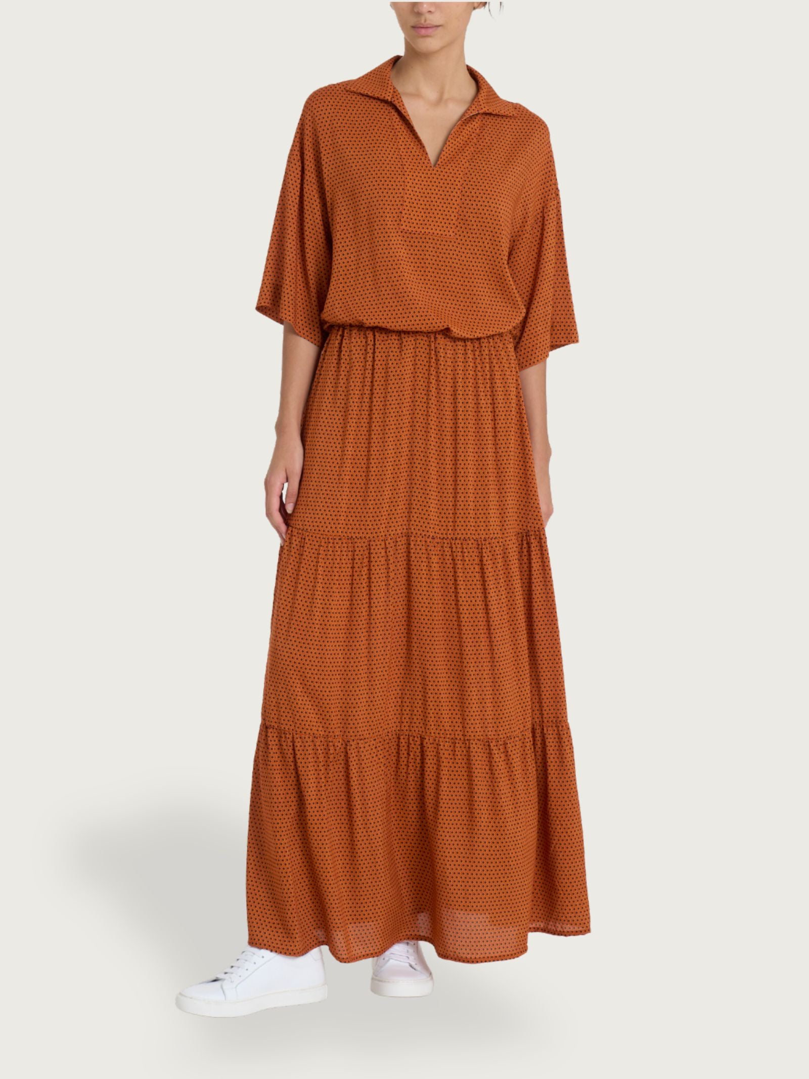 Ragno EcoSeta Gonna gonna lunga Red Ochre viscosa