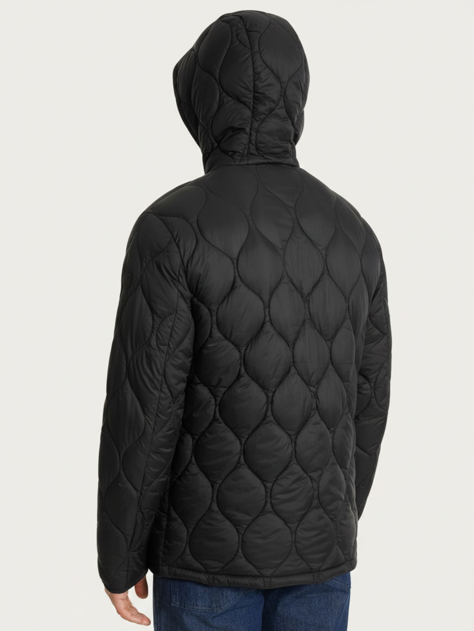 Ragno Onion Quilt Piumino con Cappuccio Nero Uomo