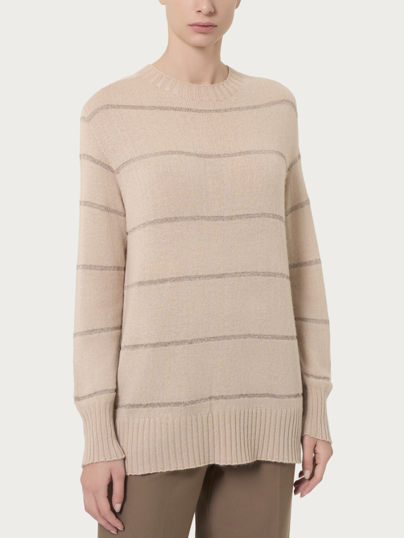 Ragno Merino Soft maglia girocollo righe Moonlight