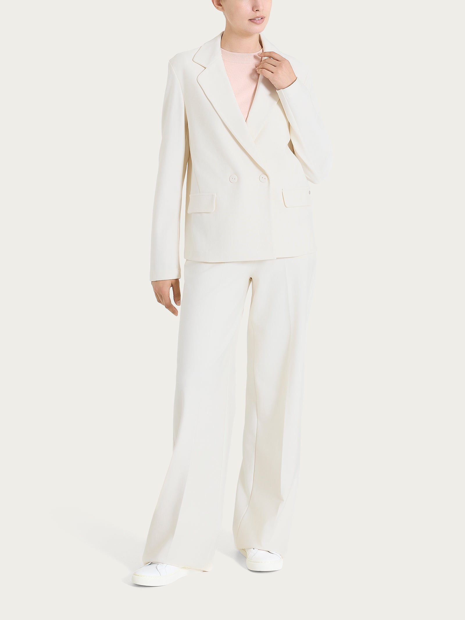 Ragno Compact blazer doppio petto bianco Avorio