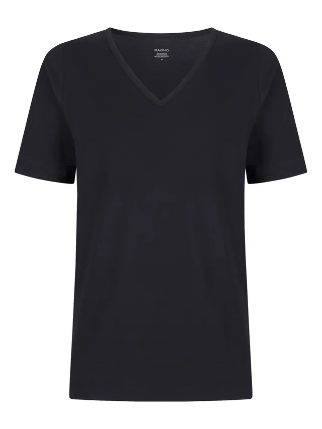Ragno Dynamic Scollo a V maglietta nero bipack cotone