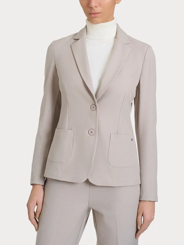 Ragno Compact blazer due bottoni Flannel Twill Nude twill