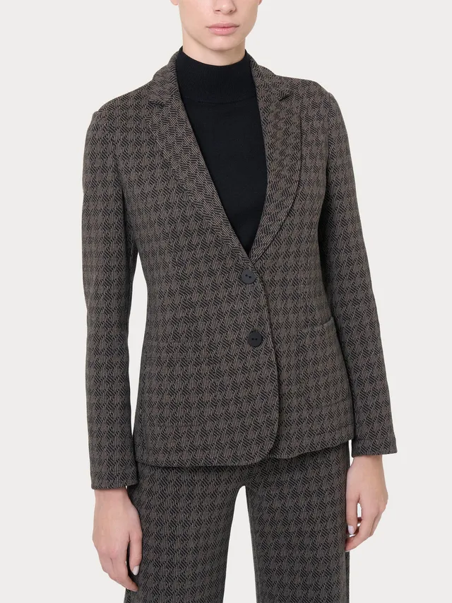 Ragno Compact Eco Jacquard Blazer Donna Fantasia Marrone