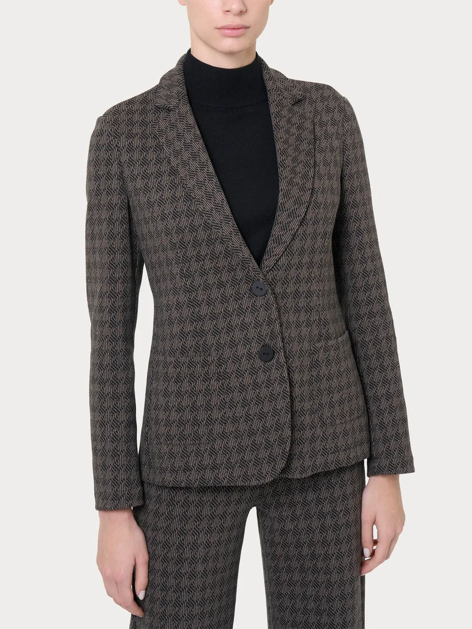 Ragno Compact Eco Jacquard Blazer Donna Fantasia Marrone