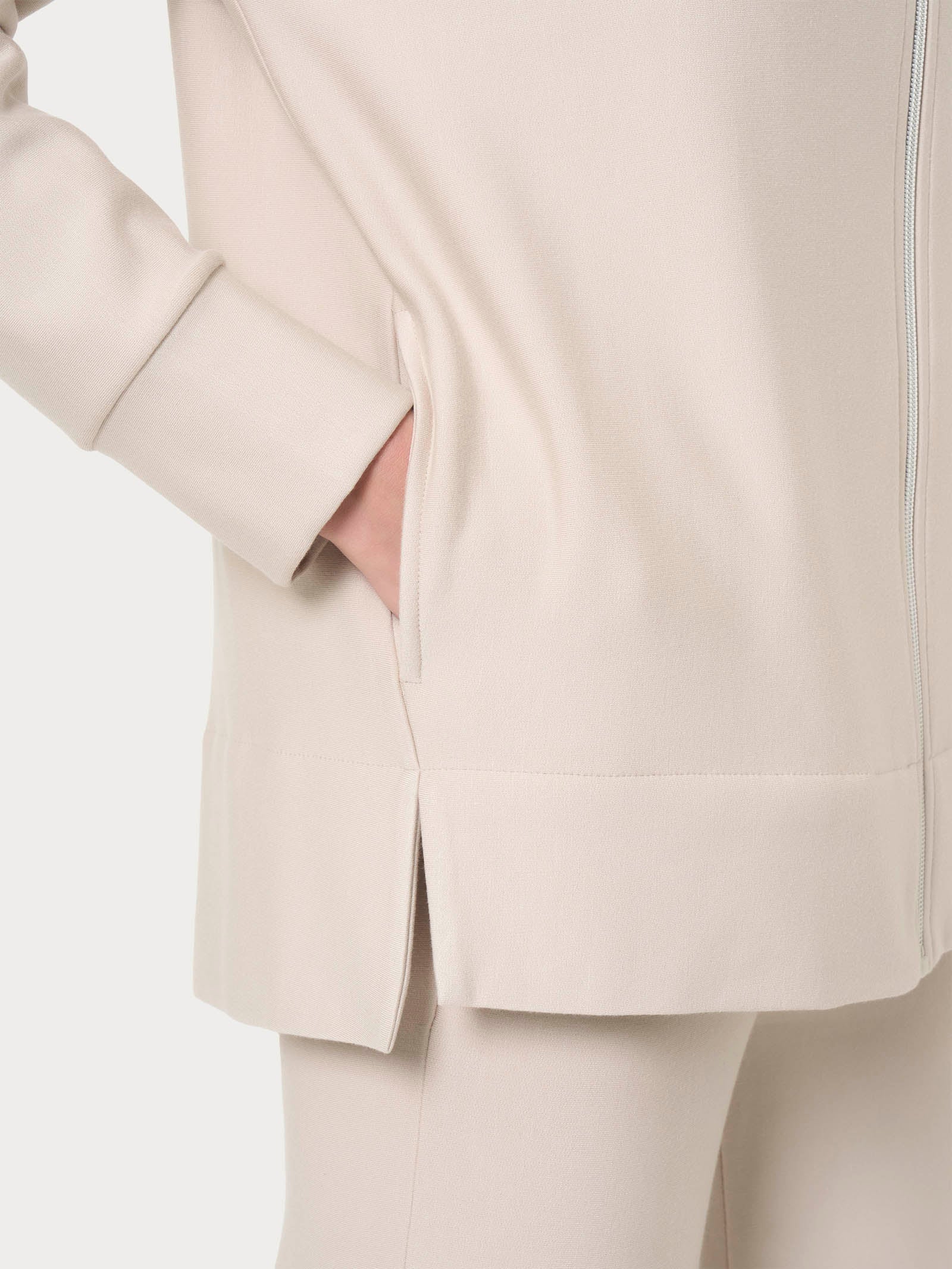 Ragno Eco Techno Fleece felpa zip Champignon viscosa