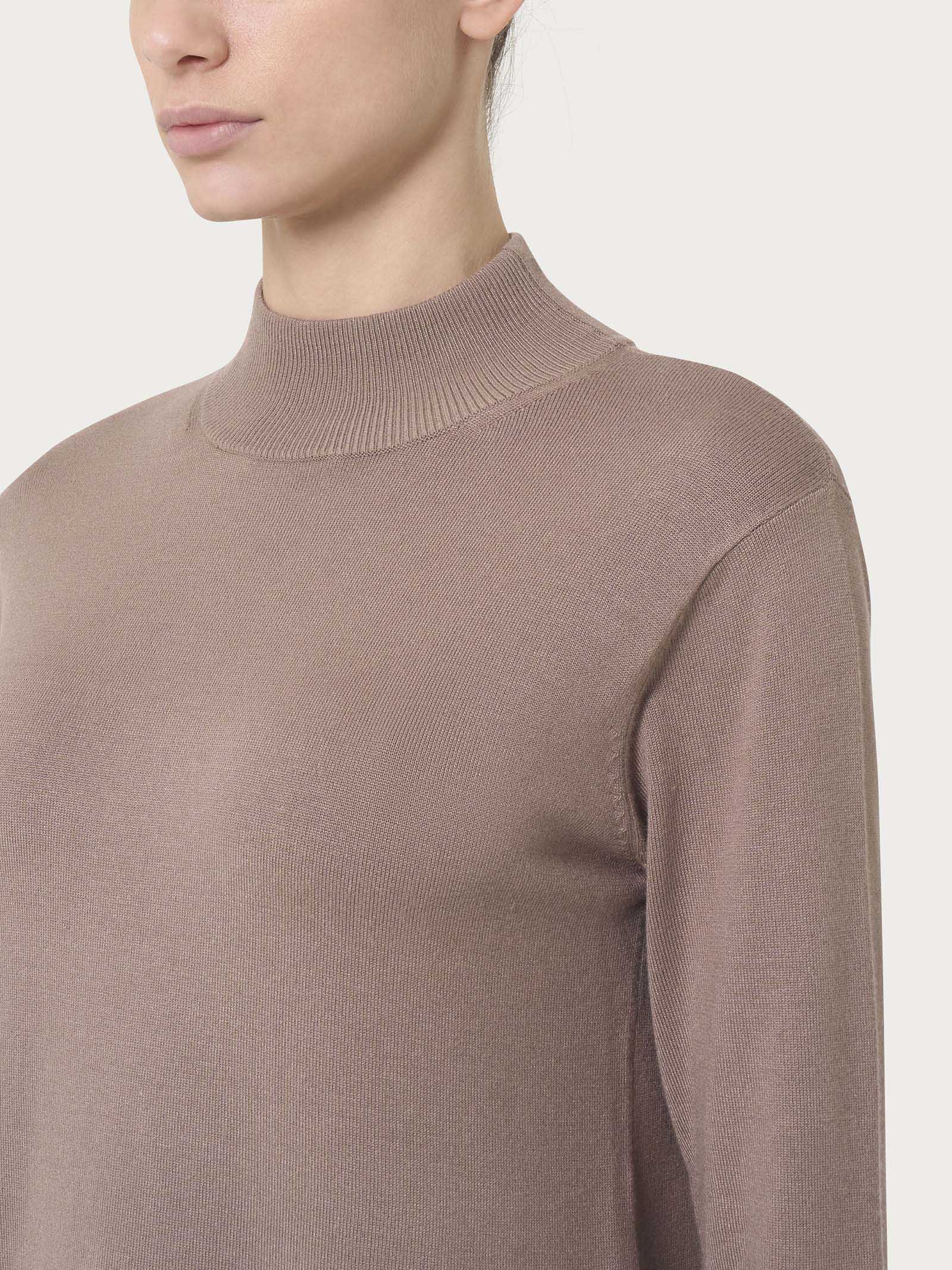 Ragno Four Seasons Lupetto maglia collo alto marrone viscosa