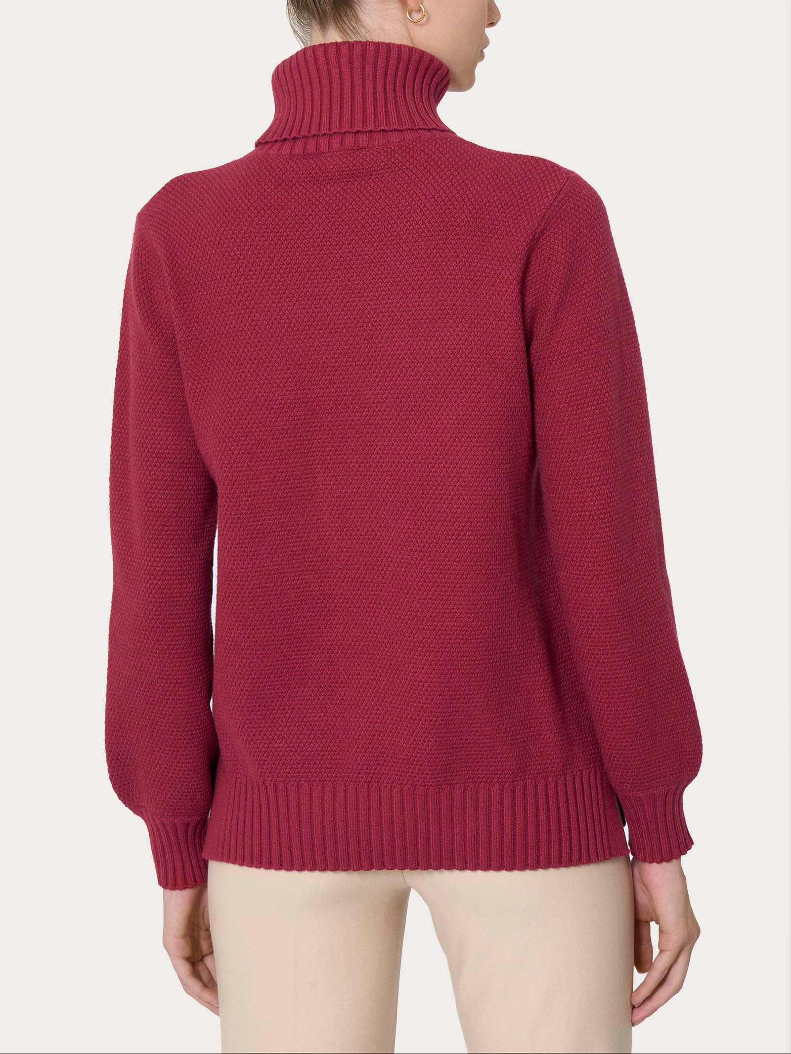 Ragno Super Soft Maglia Dolcevita Punto Riso Tibetan Red