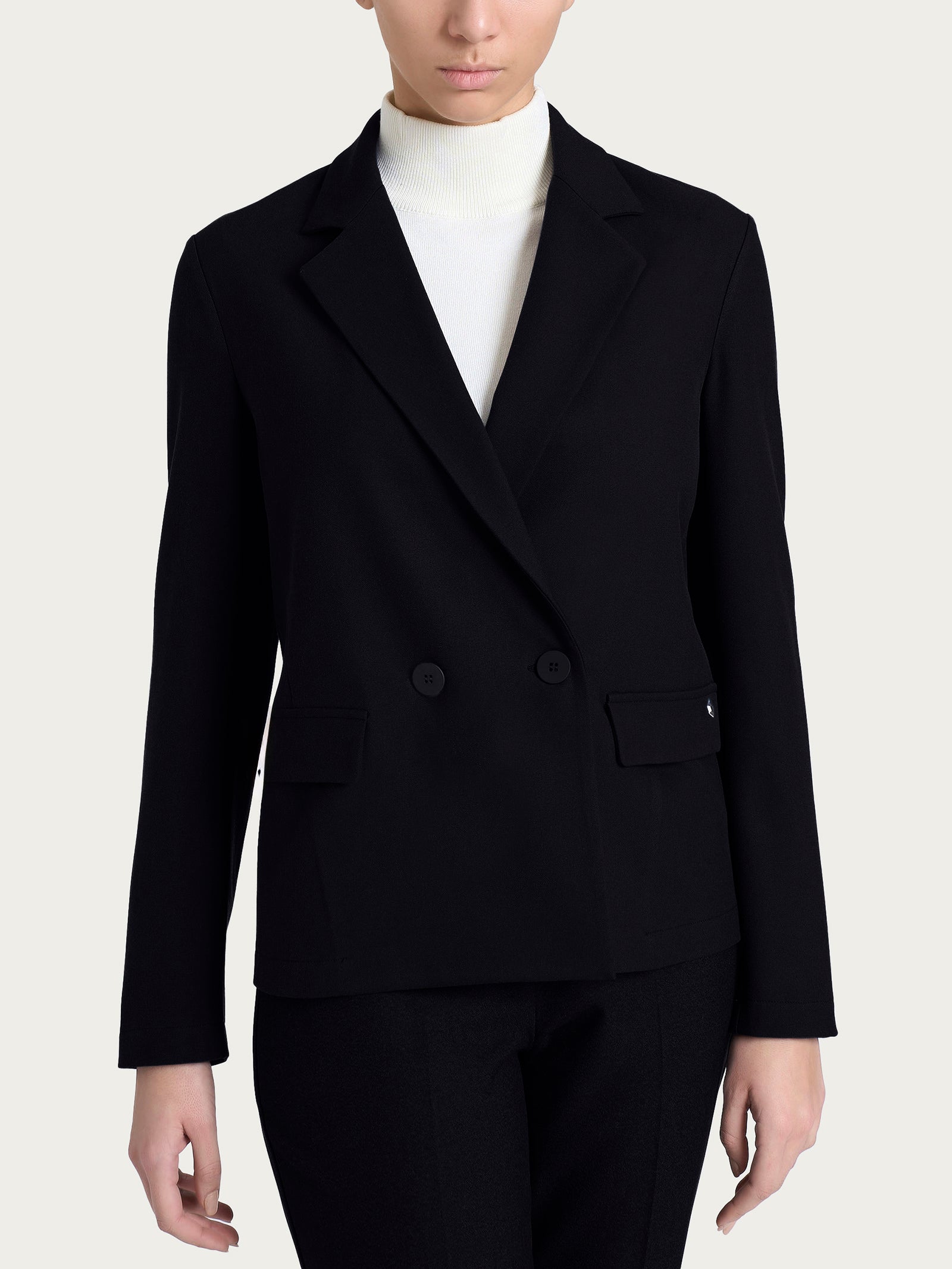 Ragno Blazer doppio petto Nero flanella regular