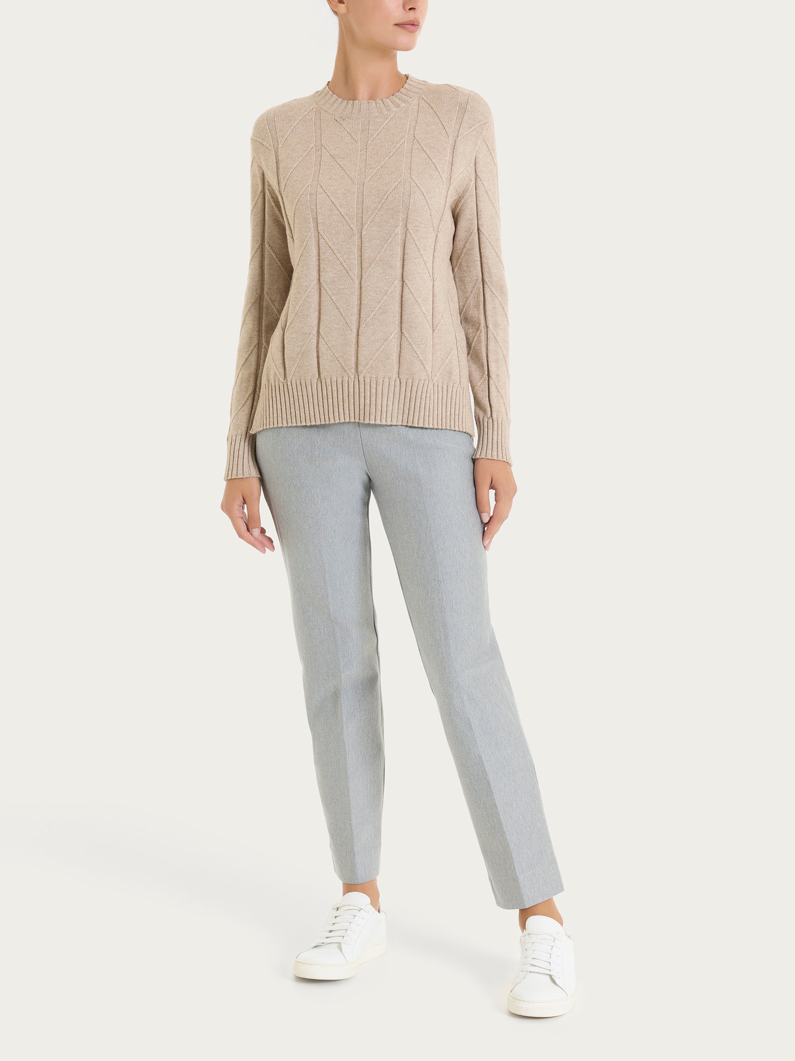 Ragno Super Soft Maglia Girocollo Punto Spiga Cammello
