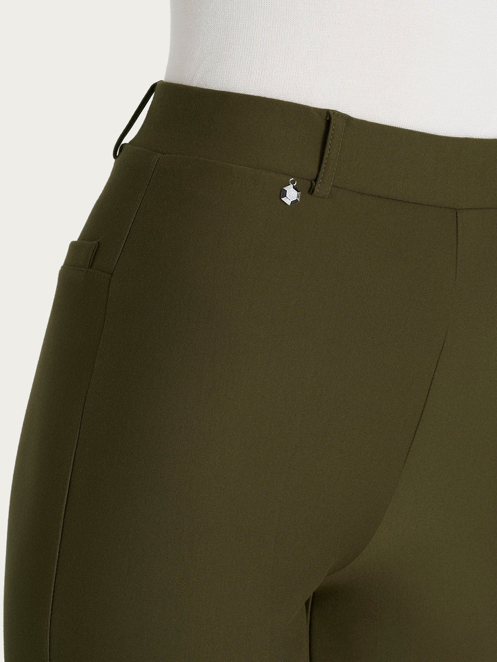 Ragno Compact Pantalone Ampio Wide Leg Dark Olive