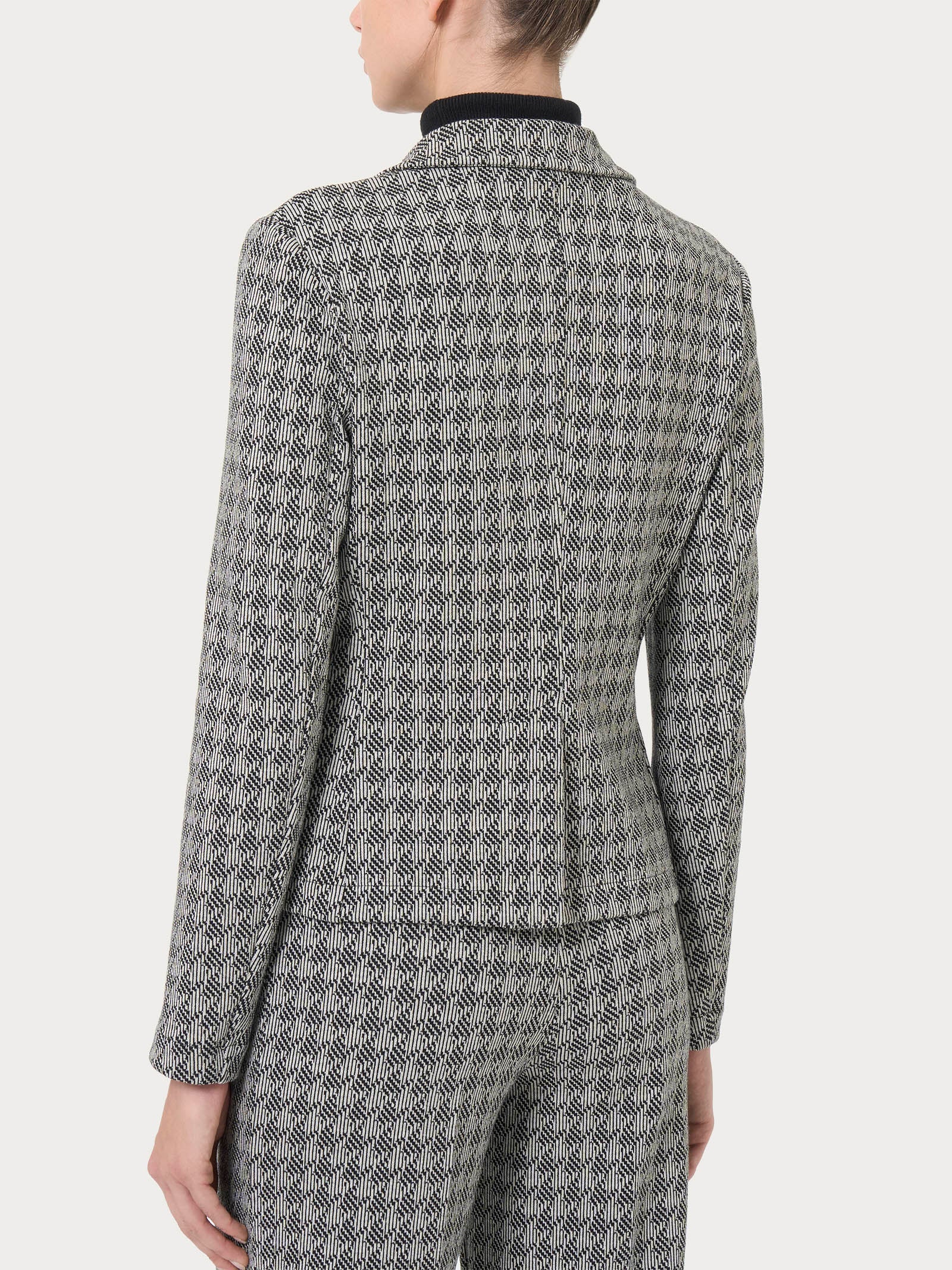 Ragno Eco Jacquard blazer corto 1 bottone Fant.Nero