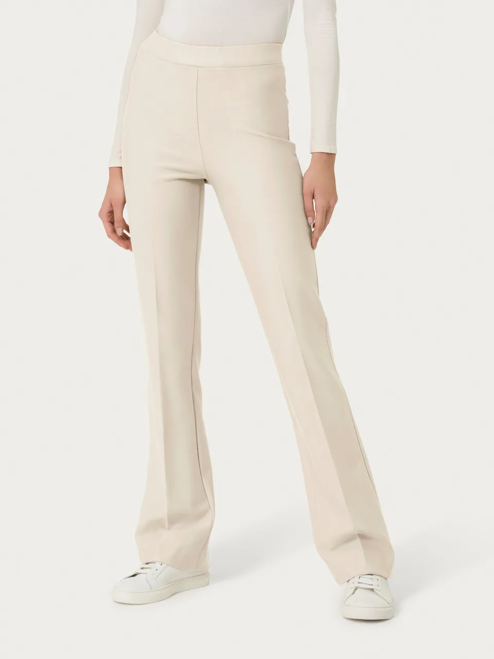 Ragno Compact pantalone flare Champignon vita elasticizzata