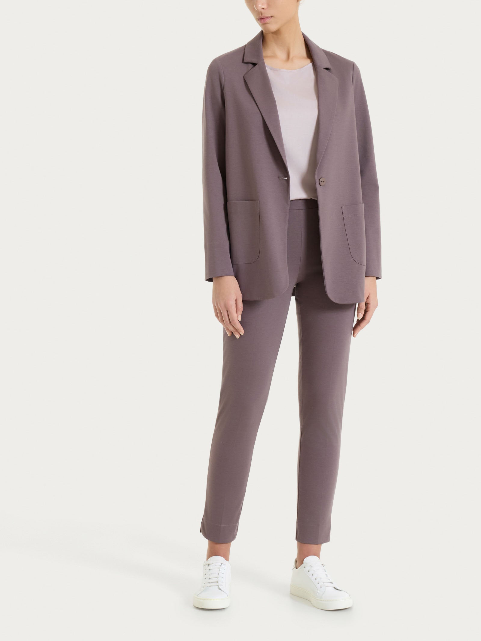 Ragno Compact Light Pantalone Capri Plum Truffle Skinny