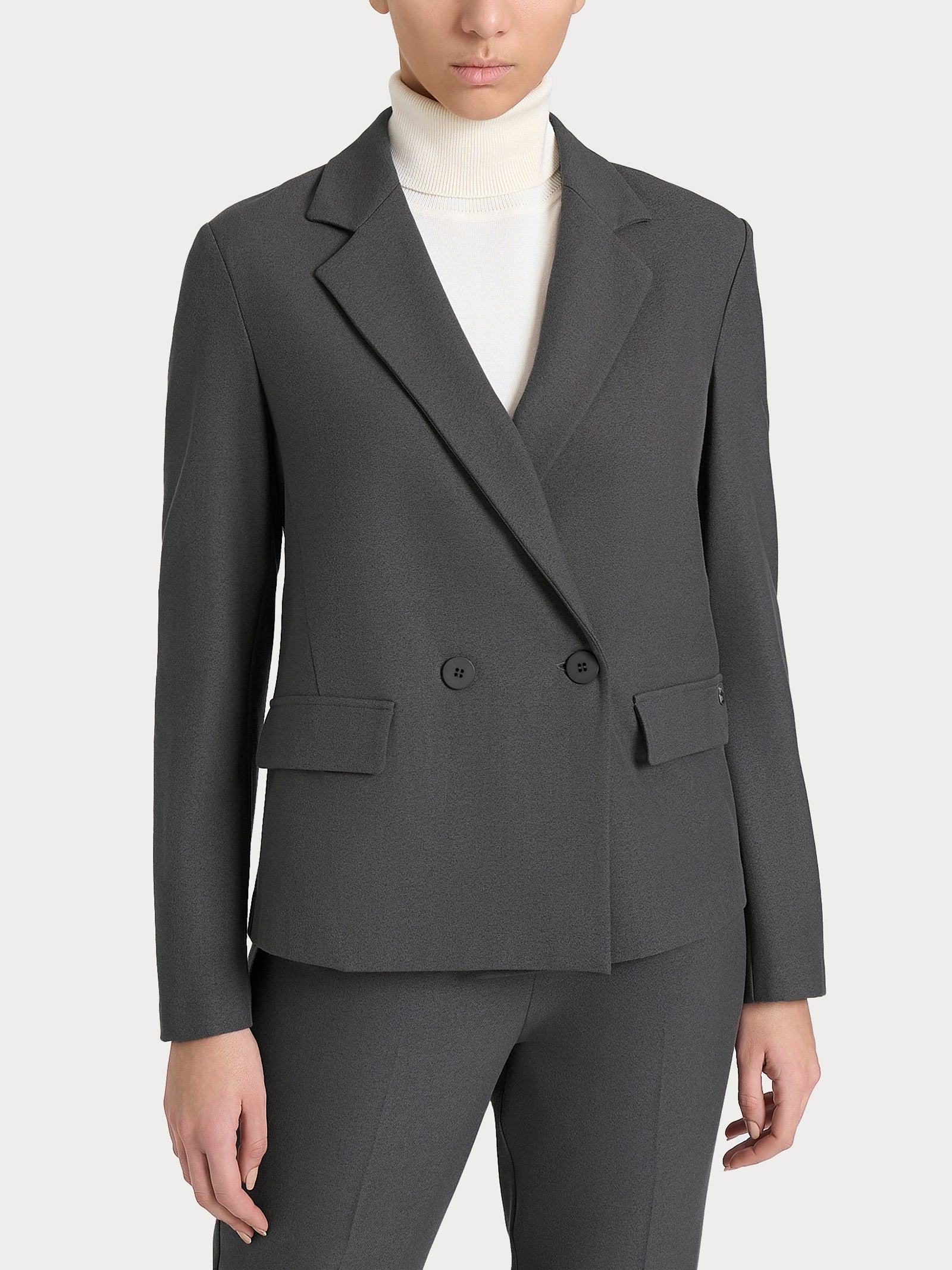 Ragno Blazer doppio petto in Flanel Twill ardesia mel