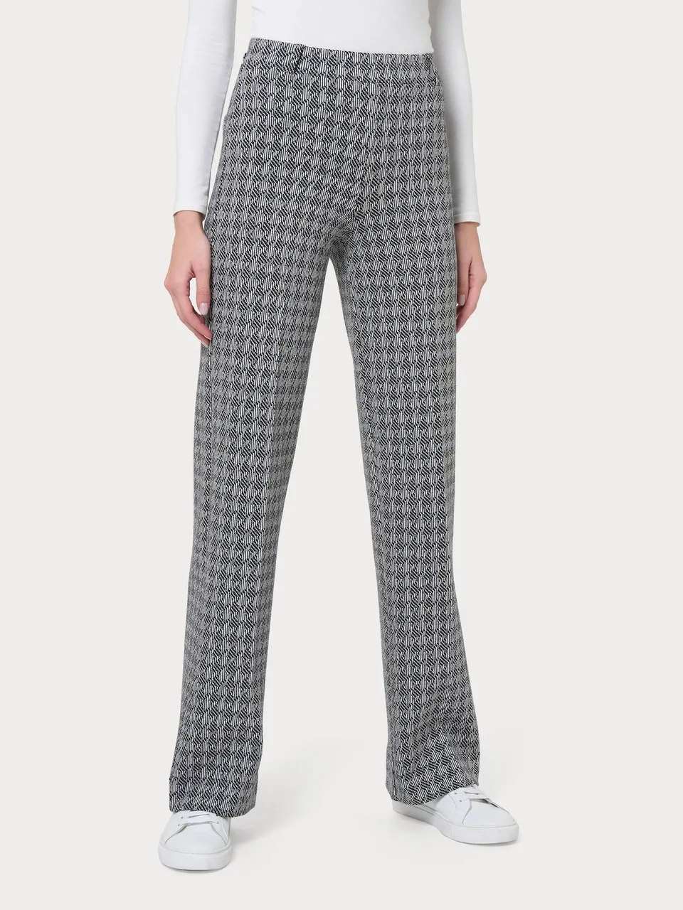 Ragno Eco Jacquard pantalone pied de poule nero