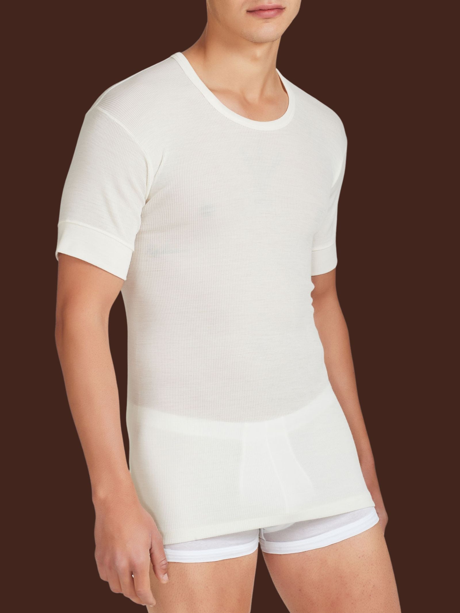 Ragno Merino Light maglietta girocollo B.co Lana termica