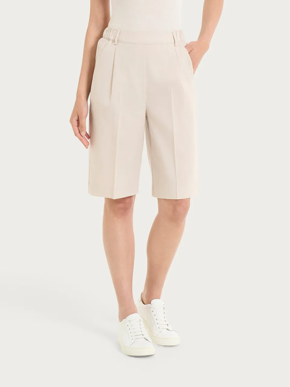 Ragno Super Natural Bermuda con tasche Champignon tencel