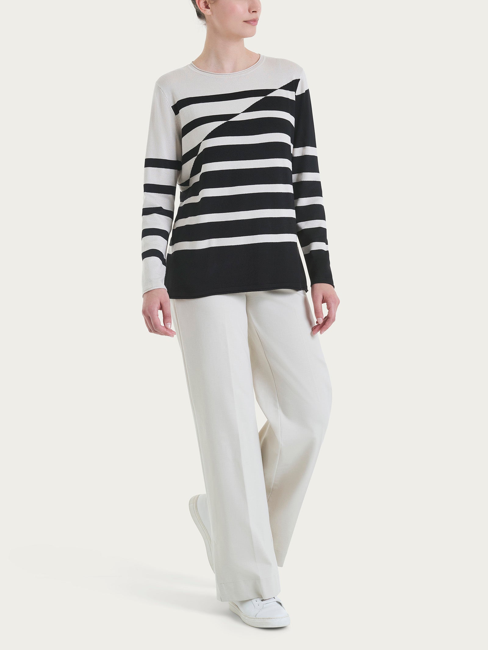 Ragno Summertime maglia righe donna champignon viscosa