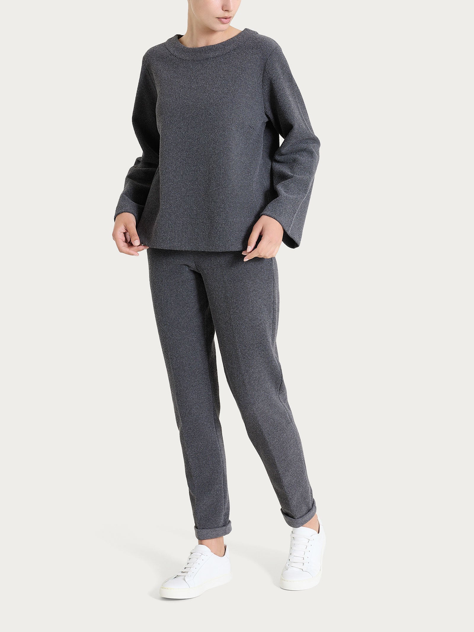Ragno Comfort Felpa Girocollo Japanese Fleece Ardesia Mel.