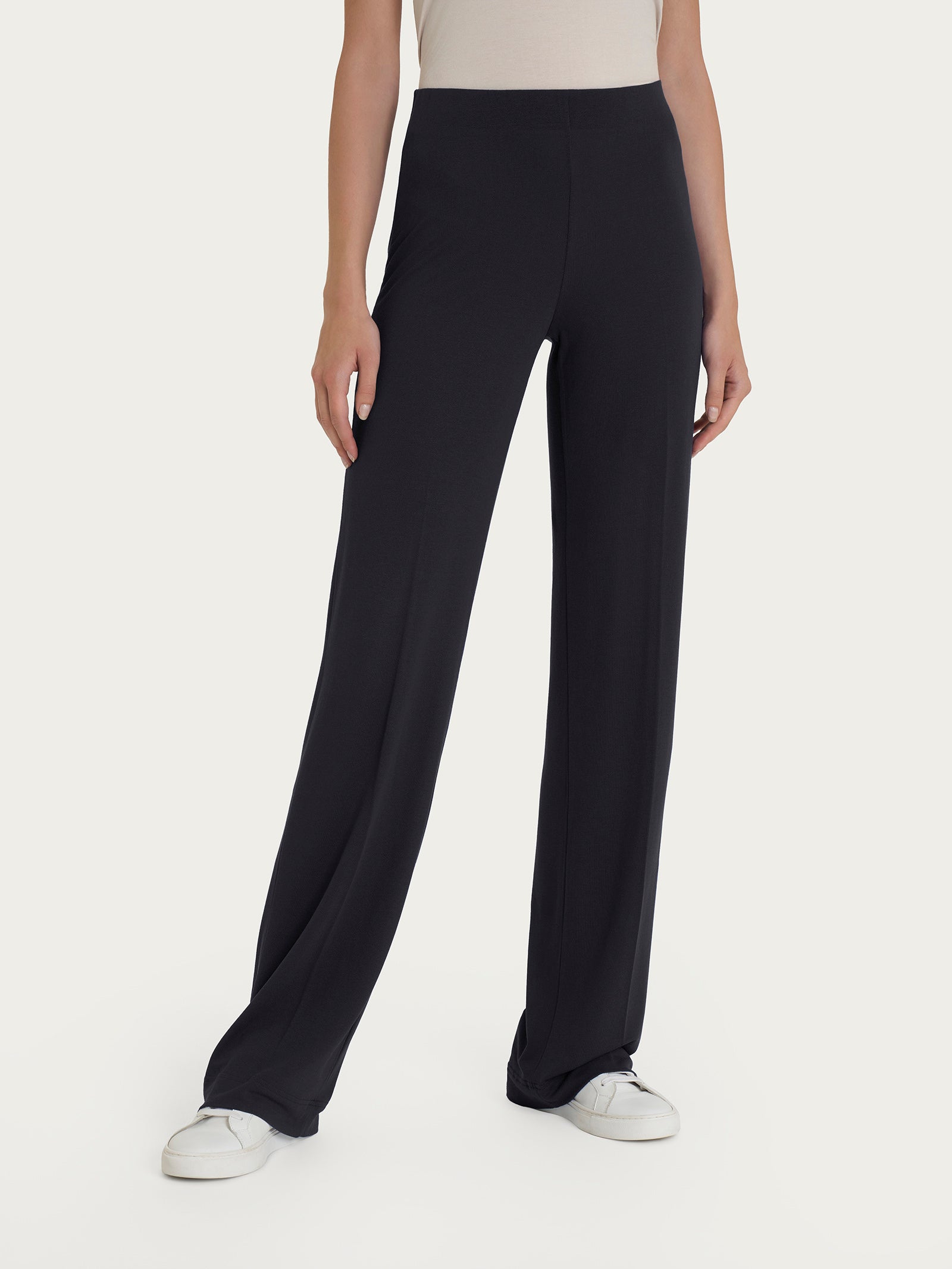 Ragno Viscosa Summer Pantalone Ampio Nero jersey