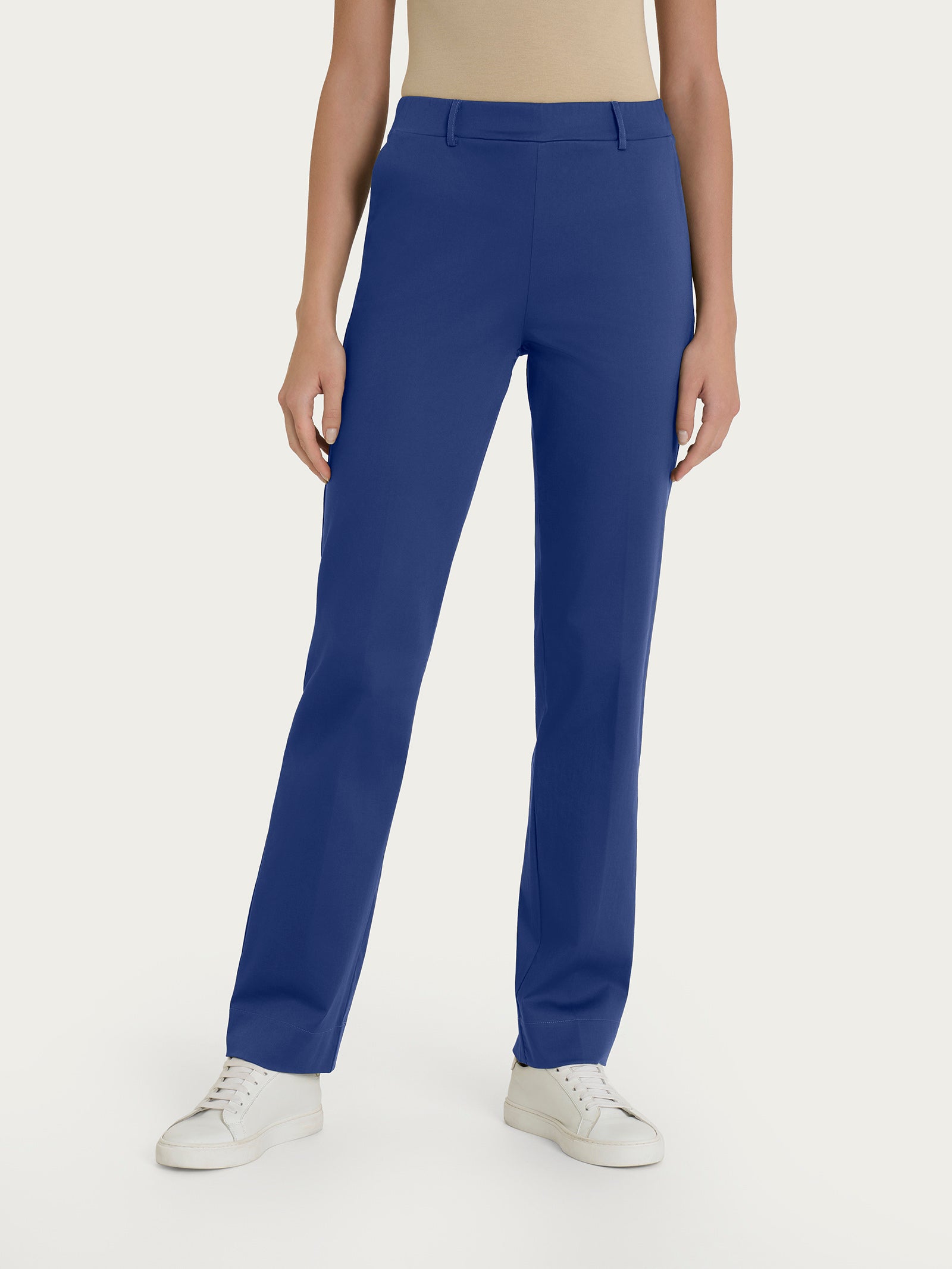 Ragno Satin Power pantalone dritto Blueberry risvolto