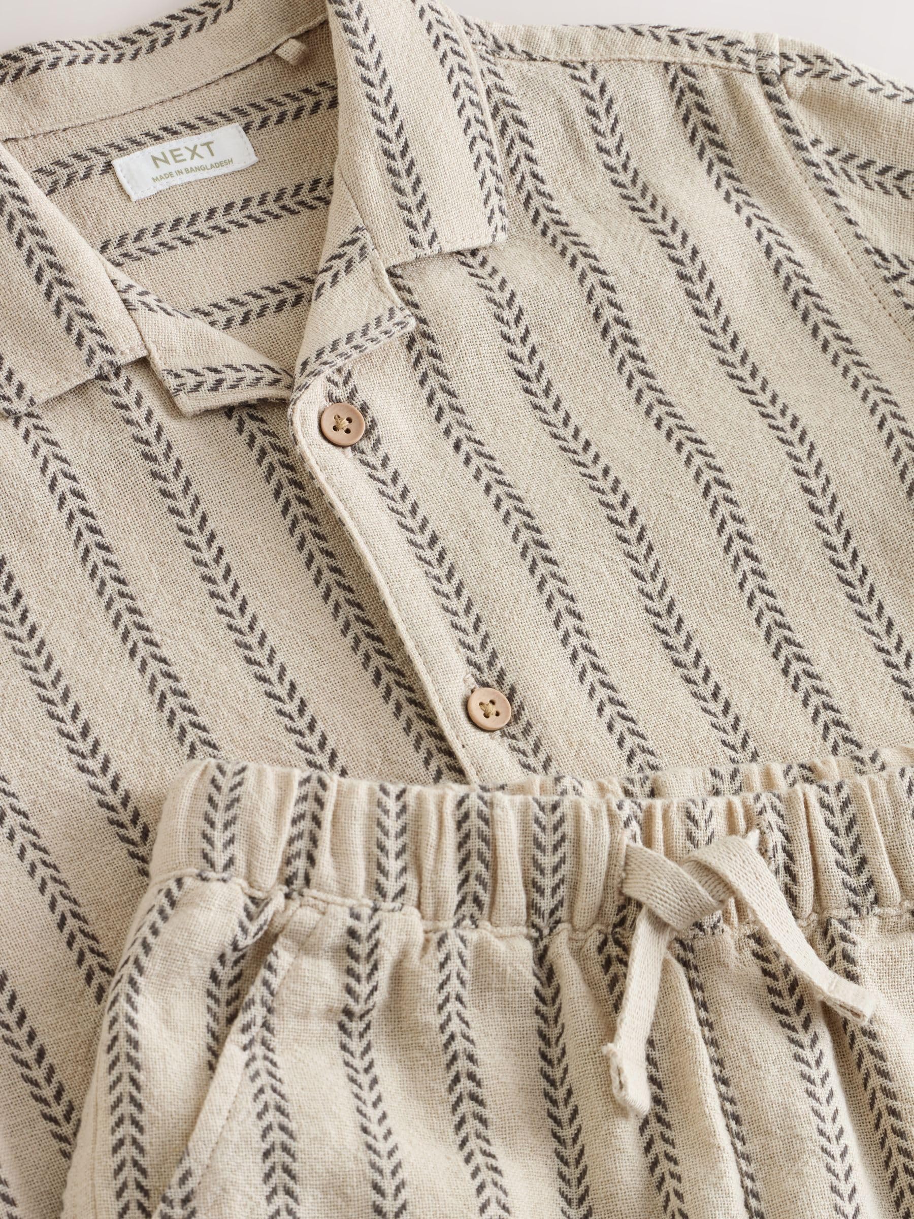 Next Completo Bambino Camicia e Shorts 104-110 Righe