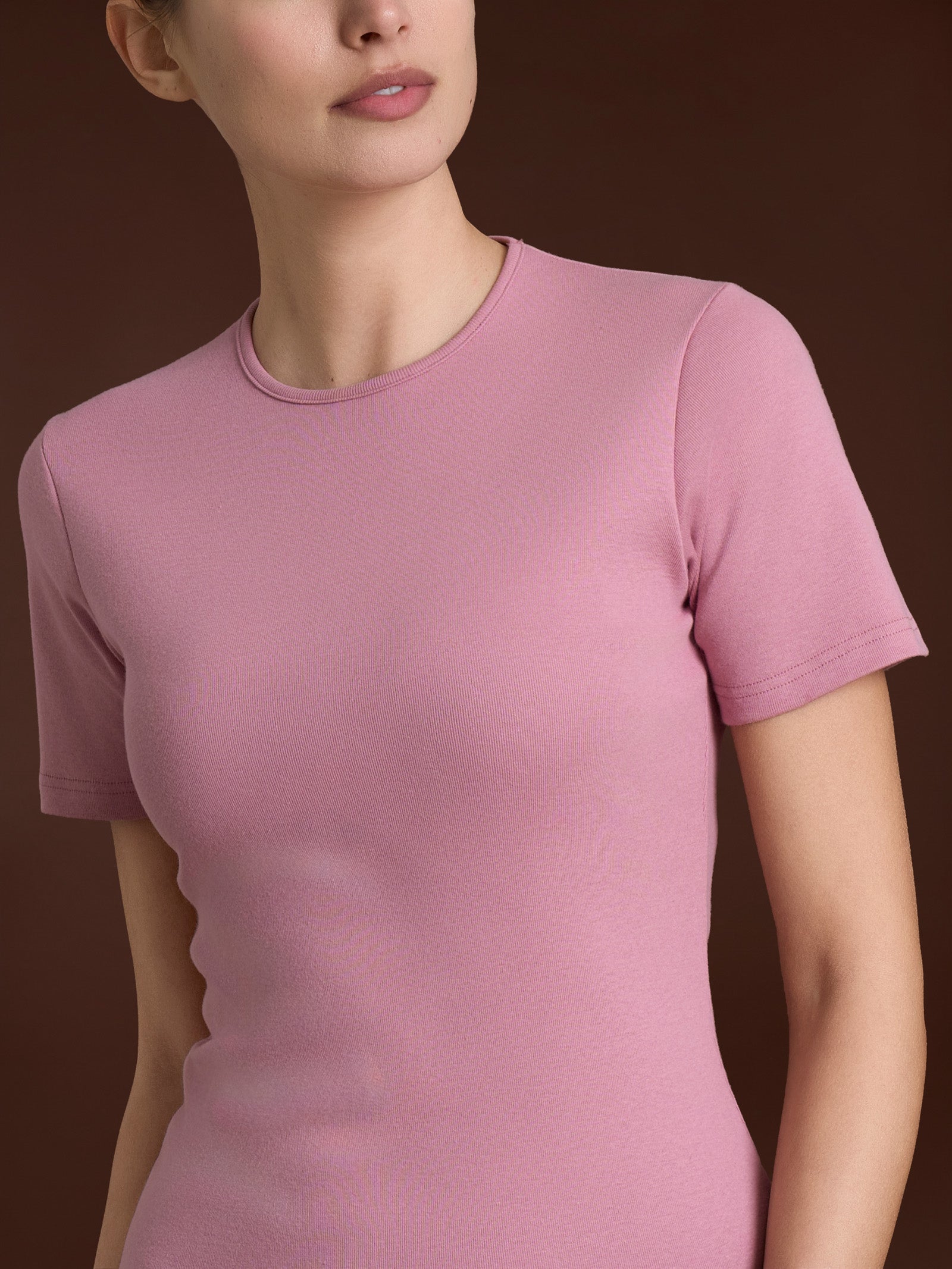 Ragno Thermo Cotton maglietta girocollo lilas cotone caldo