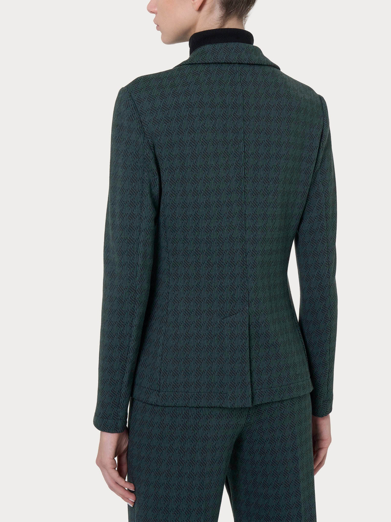 Ragno Eco Jacquard blazer donna due bottoni Rain Forest
