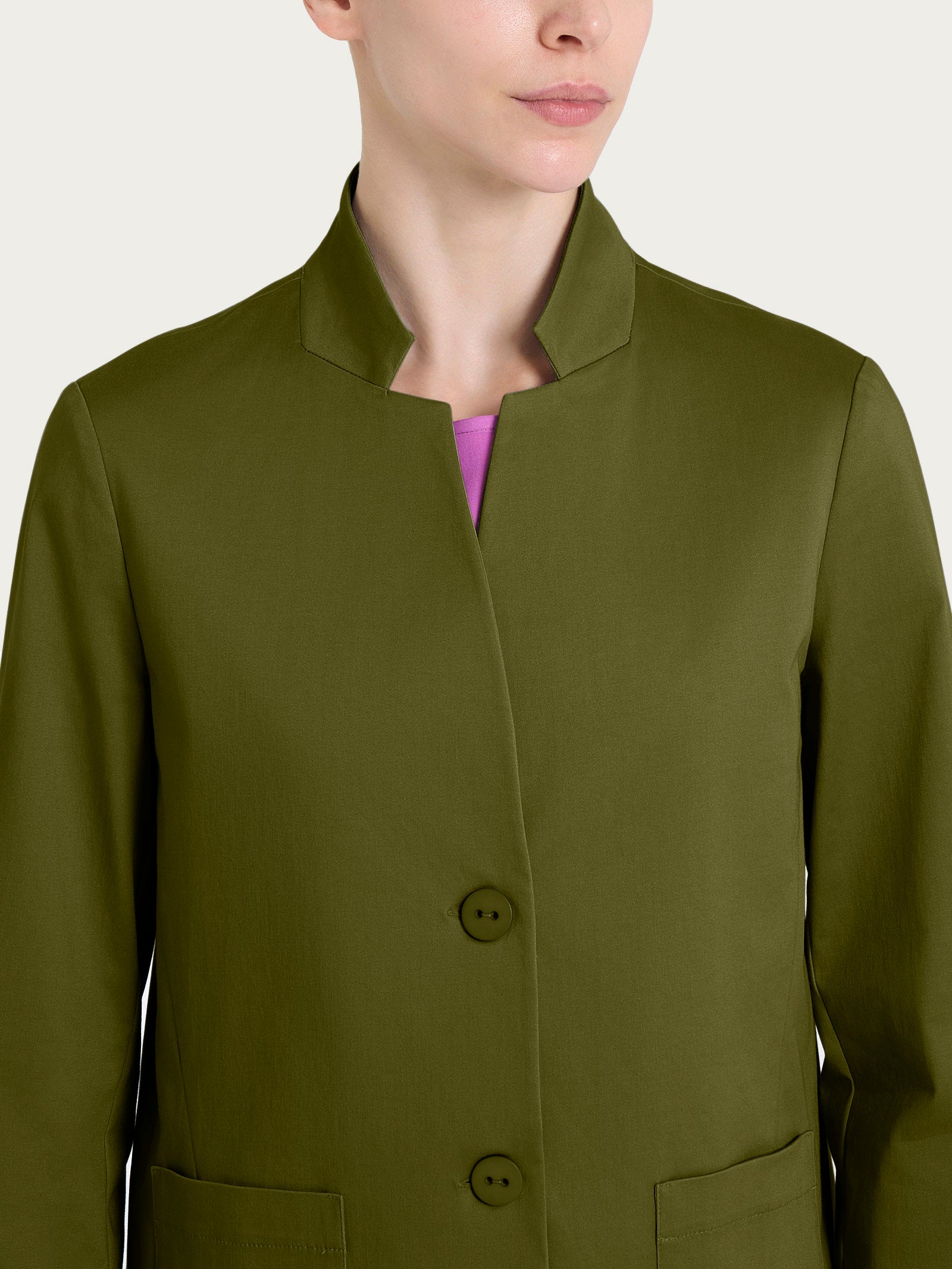 Ragno Satin Power Blazer corto Sphagnum verde cotone