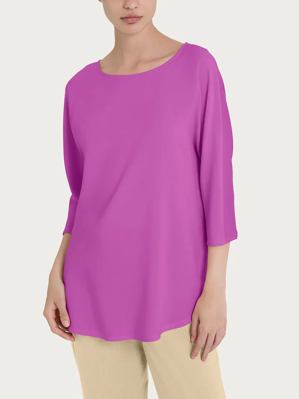 Ragno Viscosa Summer t-shirt kimono 3/4 cattleya orchid viscosa