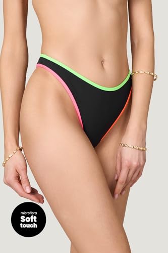 Goldenpoint Neon slip bikini brasiliana microfibra tinta unita