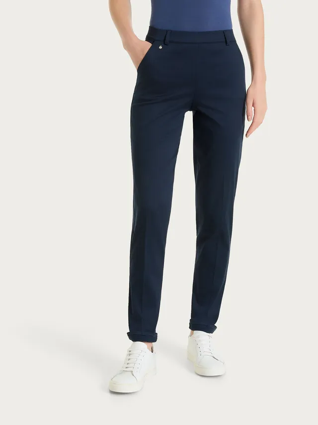 Ragno Satin Power pantalone chino slim bleu tasche