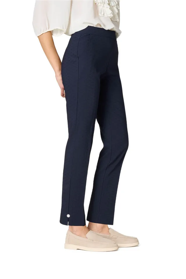 Goldenpoint Straight pantalone donna bottone bijoux nero