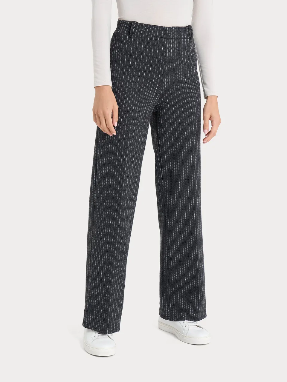 Ragno Compact The Wide Leg pantalone Fant.Oscuro Mel gessato