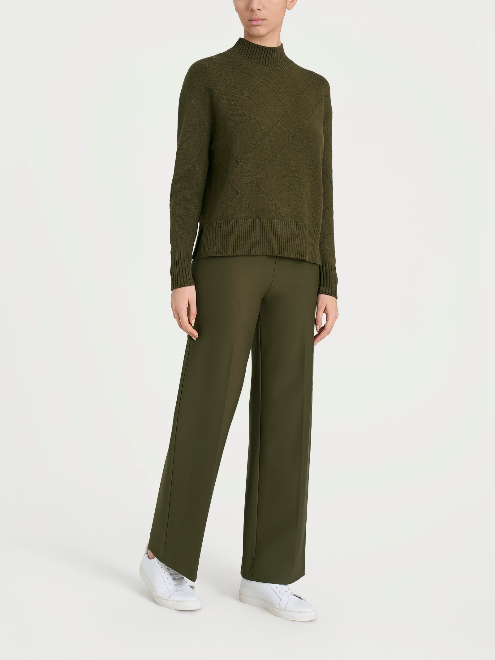 Ragno Super Soft Lupetto maglia check Dark Olive
