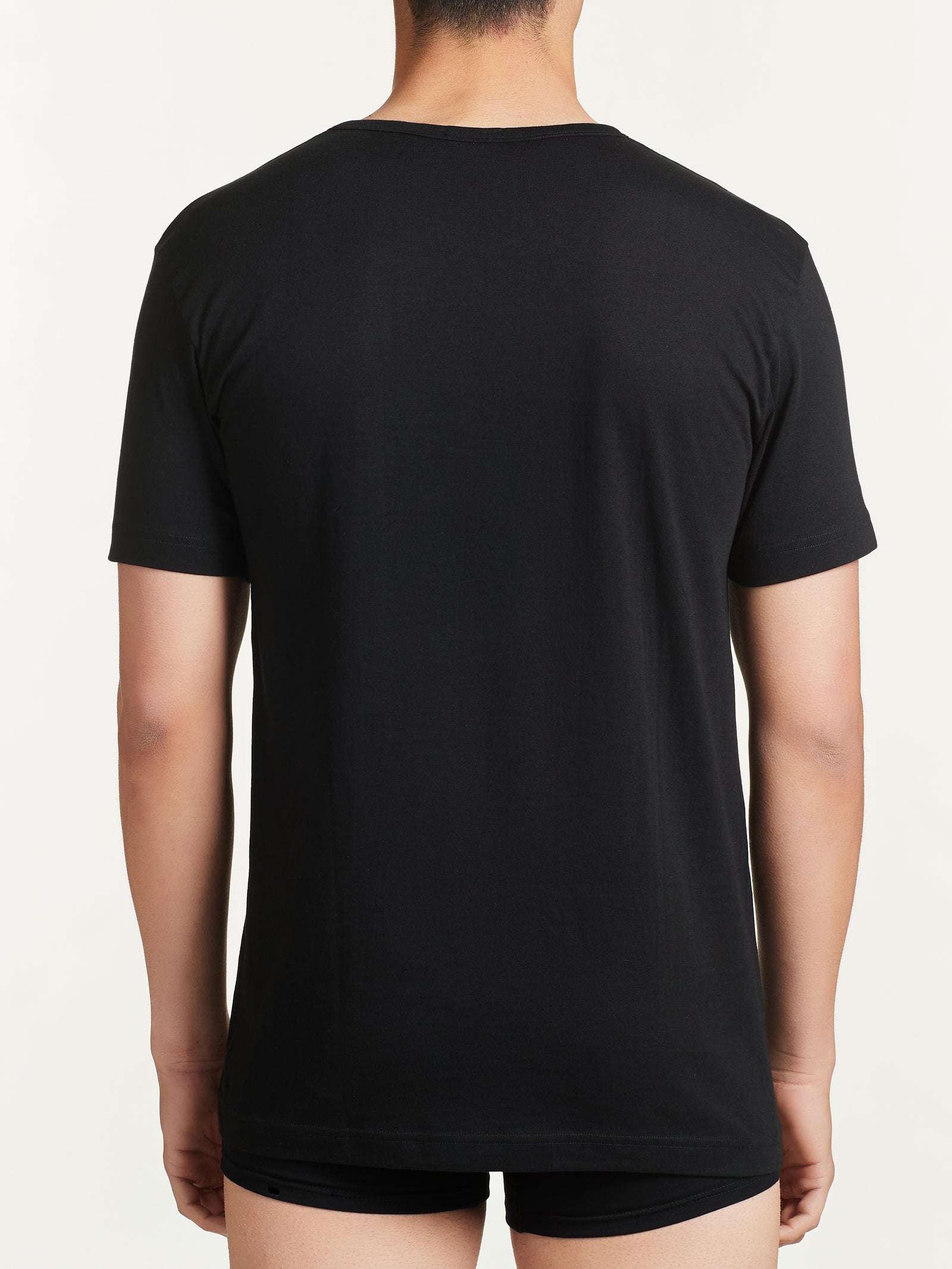 Ragno 100% Cotton Maglietta Girocollo Uomo Nero Bipack 2 Pezzi