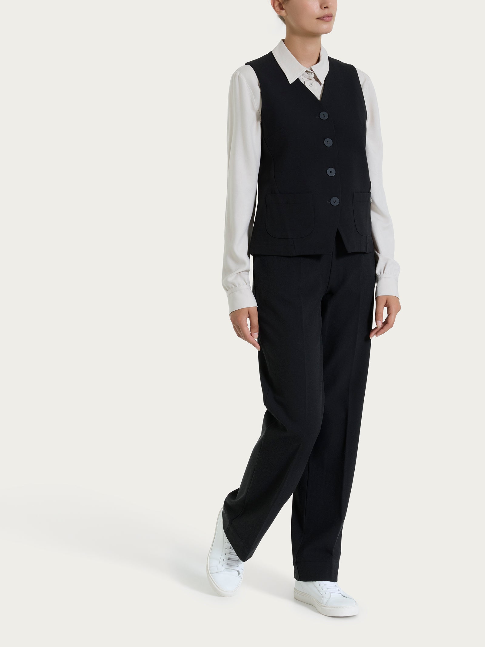 Ragno Comfort Gilet 4 bottoni Nero flanella