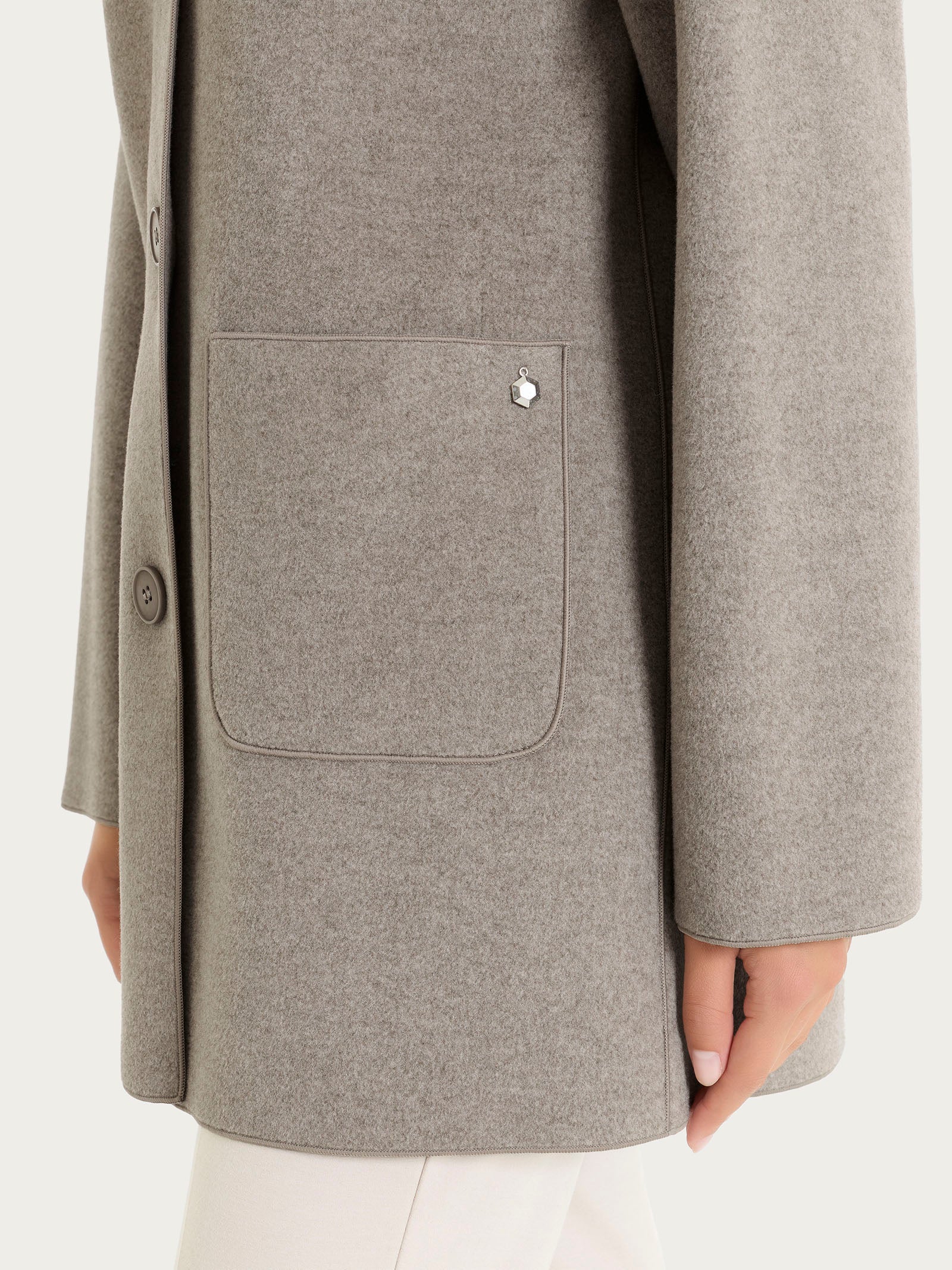 Ragno Vegan Wool Giaccone con Cappuccio Glace Mel caldo