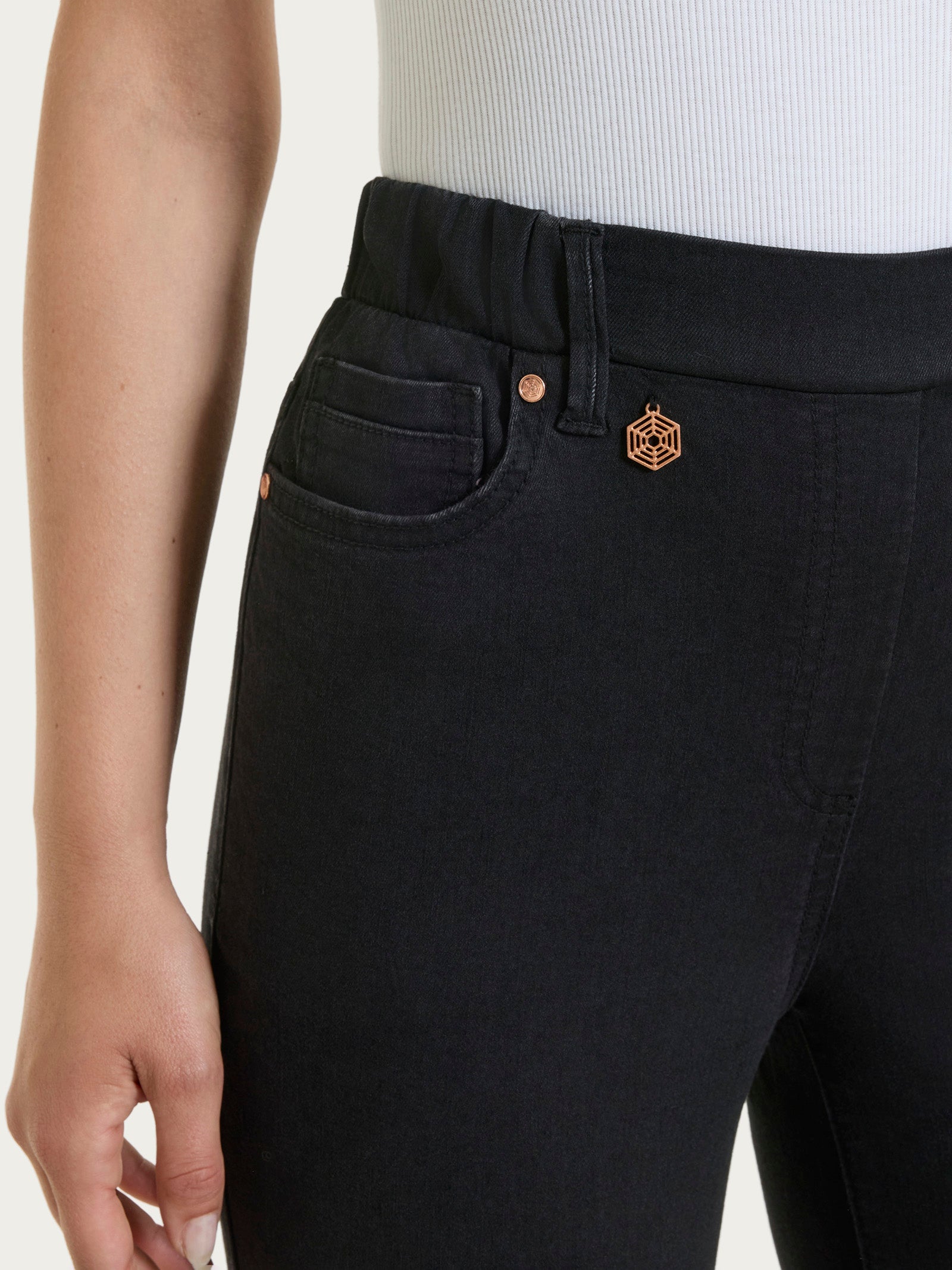 Ragno Super Denim Jeans Flare Scampanato Nero con Tasche